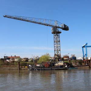 6 onze indrukwekkende werfkraan, vorige week gefotografeerd vanaf het Pannerdens Kanaal in Angeren.